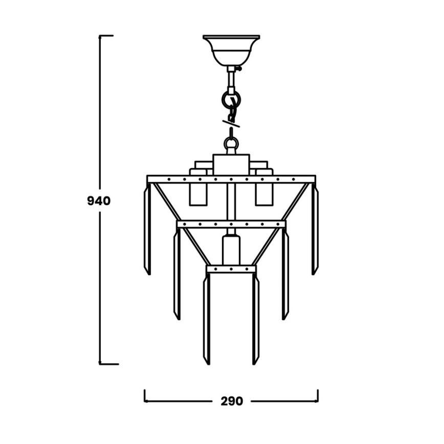 Brilagi - LED Kristallen hanglamp aan een ketting MOZART 4xE14/40W/230V glanzend chroom
