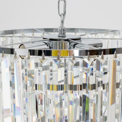 Brilagi - LED Kristallen hanglamp aan een ketting MOZART 5xE14/40W/230V glanzend chroom