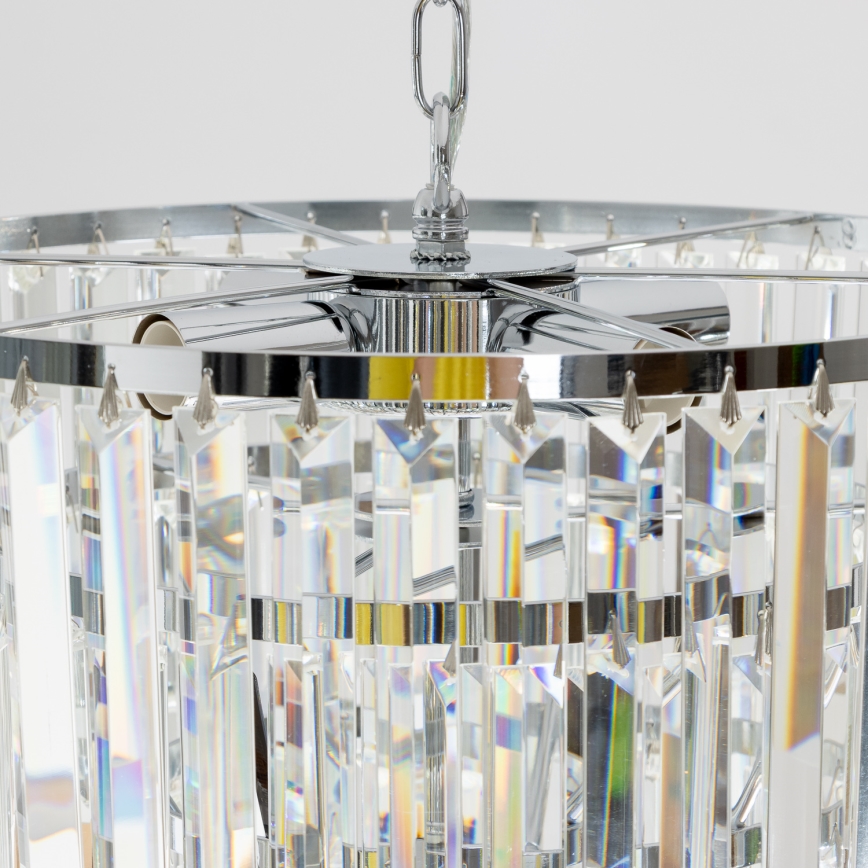 Brilagi - LED Kristallen hanglamp aan een ketting MOZART 5xE14/40W/230V glanzend chroom