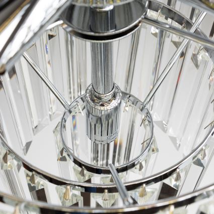 Brilagi - LED Kristallen hanglamp aan een ketting MOZART 5xE14/40W/230V glanzend chroom