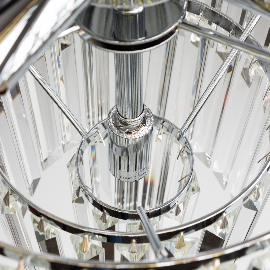 Brilagi - LED Kristallen hanglamp aan een ketting MOZART 5xE14/40W/230V glanzend chroom