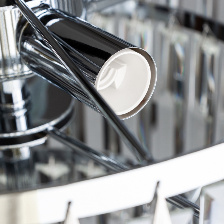 Brilagi - LED Kristallen hanglamp aan een ketting MOZART 5xE14/40W/230V glanzend chroom