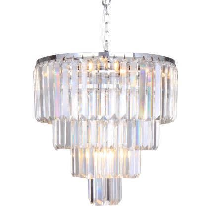 Brilagi - LED Kristallen hanglamp aan een ketting MOZART 5xE14/40W/230V glanzend chroom