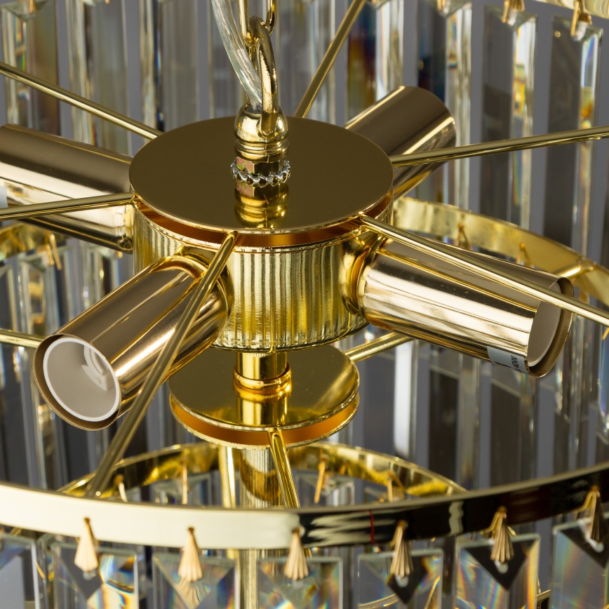 Brilagi - LED Kristallen hanglamp aan een ketting MOZART 5xE14/40W/230V goud