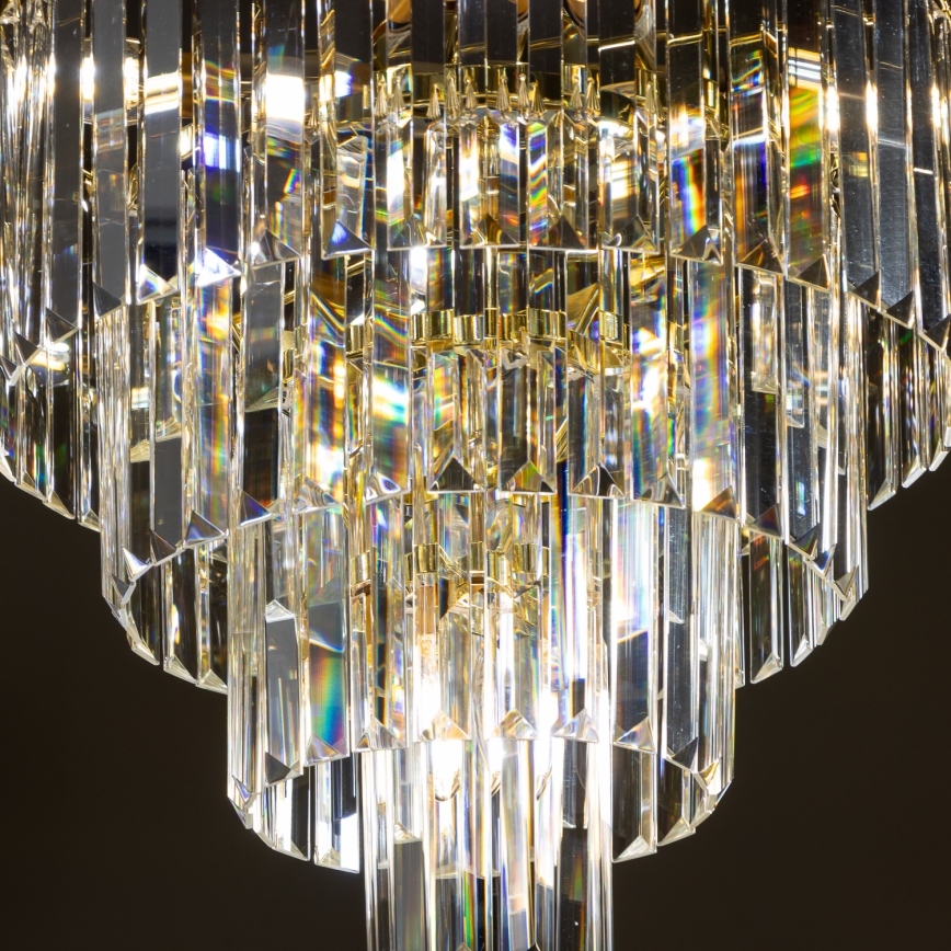 Brilagi - LED Kristallen hanglamp aan een ketting MOZART 5xE14/40W/230V goud