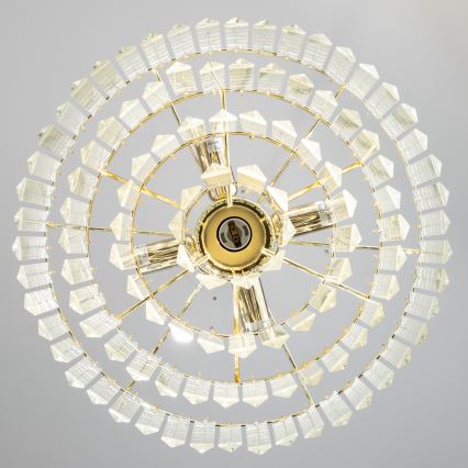 Brilagi - LED Kristallen hanglamp aan een ketting MOZART 5xE14/40W/230V goud