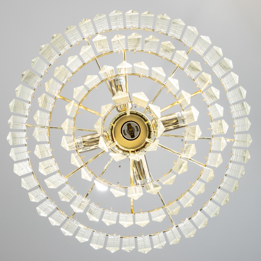Brilagi - LED Kristallen hanglamp aan een ketting MOZART 5xE14/40W/230V goud