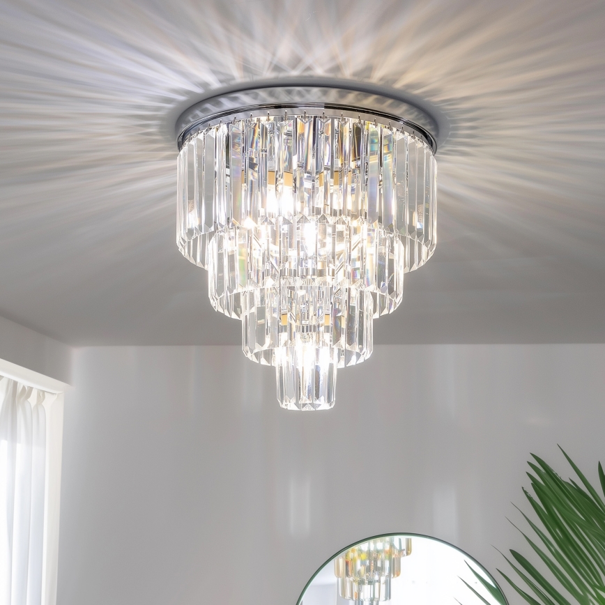 Brilagi - LED Kristallen plafondlamp MOZART 5xE14/40W/230V glanzend chroom
