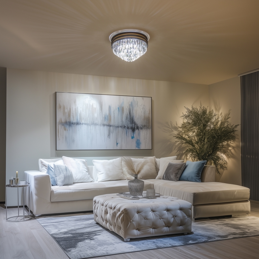 Brilagi - LED Kristallen plafondlamp VELURE 5xE14/40W/230V zwart