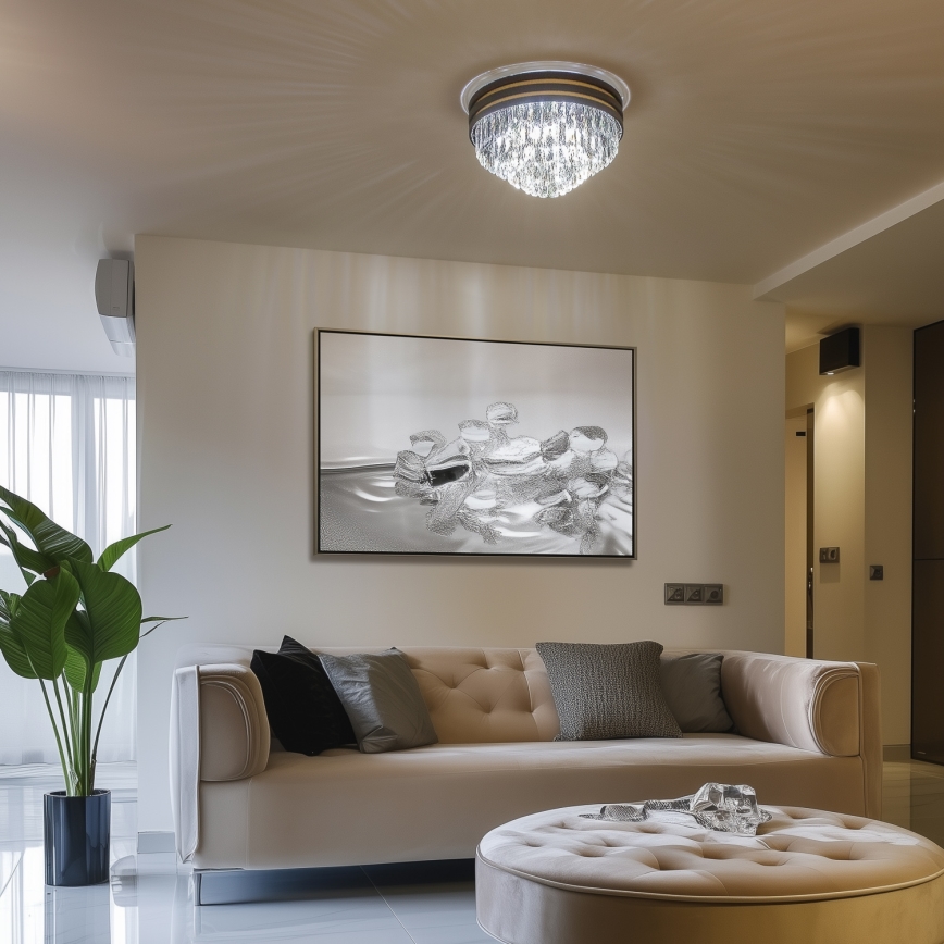 Brilagi - LED Kristallen plafondlamp VELURE 5xE14/40W/230V zwart