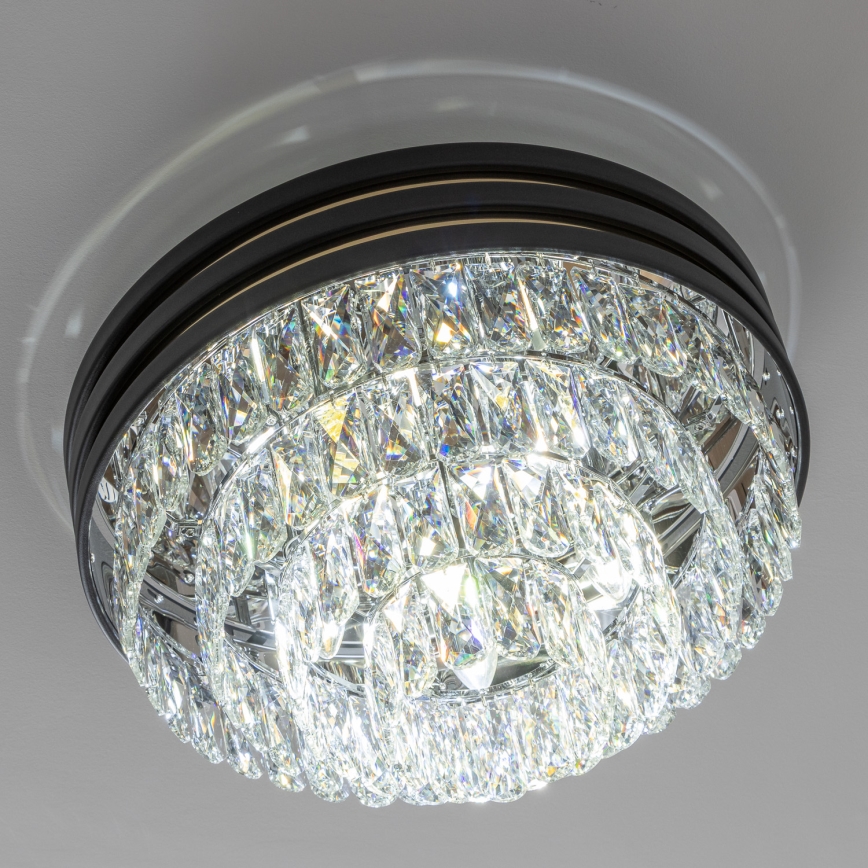 Brilagi - LED Kristallen plafondlamp VELURE 5xE14/40W/230V zwart