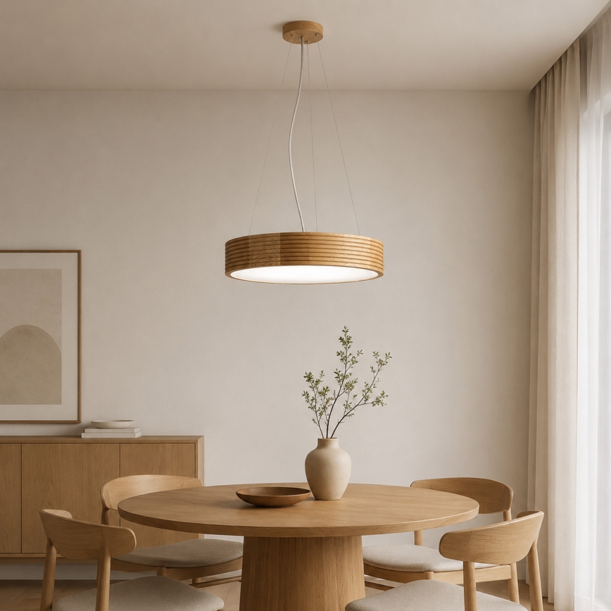 Brilagi - LED-kroonluchter aan kabel CARVALHO MODERN 3xE27/60W/230V eiken Ø 47,5 cm