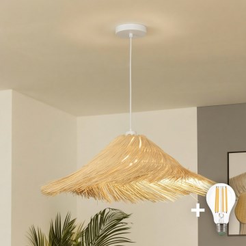 Brilagi - LED-kroonluchter aan kabel CERIA BOHO 1xE27/40W/230V Ø 100 cm rotan