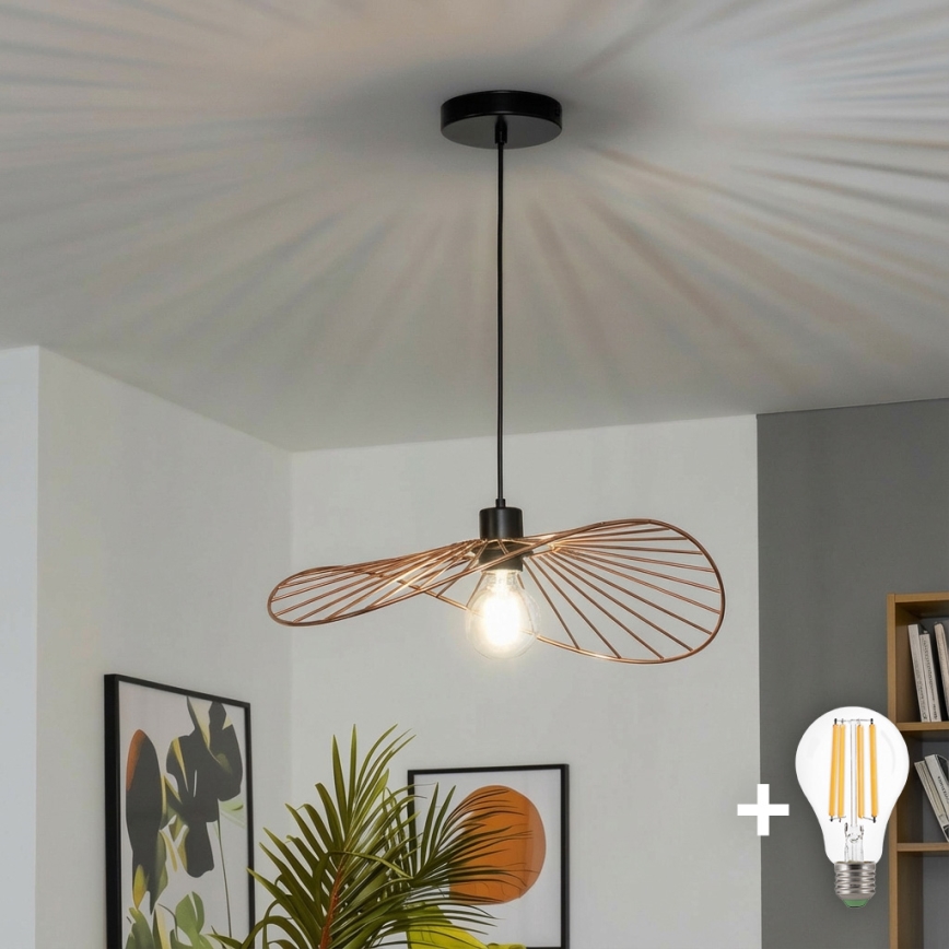 Brilagi - LED-kroonluchter aan kabel CERIA WIRE 1xE27/40W/230V 40x56 cm brons