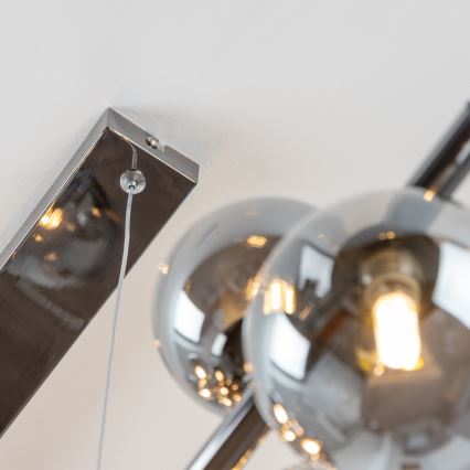 Brilagi - LED-kroonluchter aan kabel MILLA 10xG9/3W/230V zwart chroom/gerookt glas