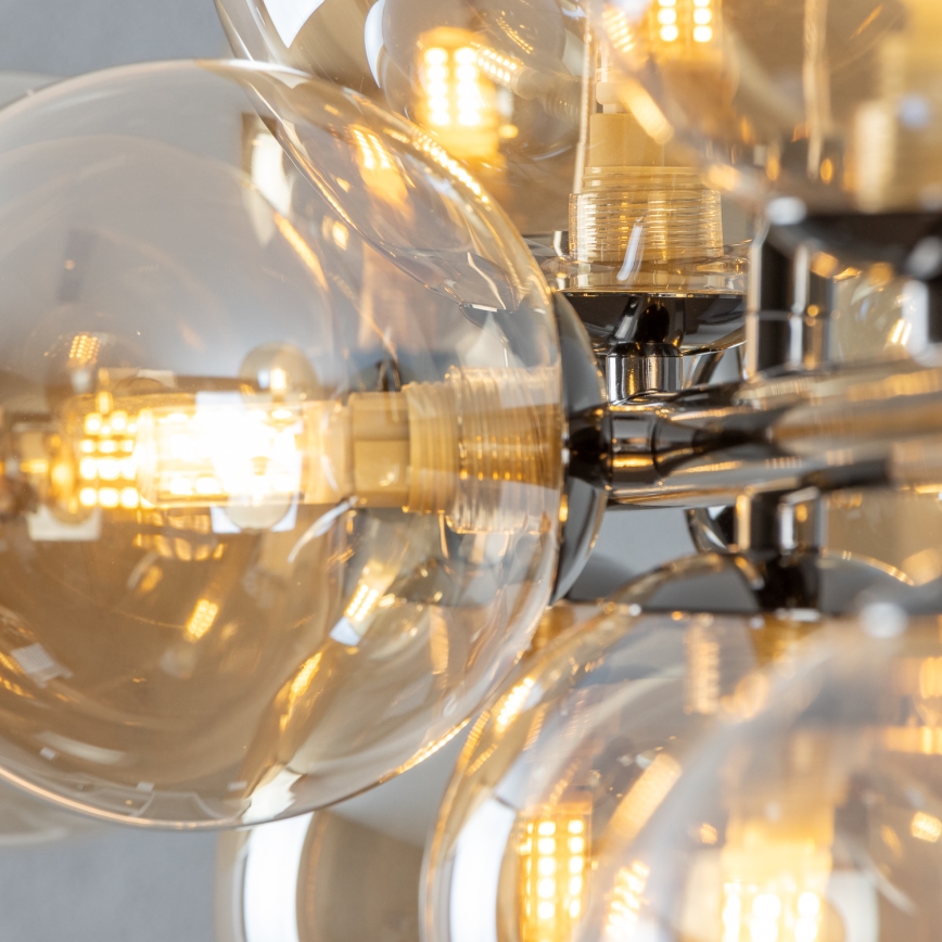 Brilagi - LED-kroonluchter aan kabel MILLA 10xG9/3W/230V zwart chroom/goud