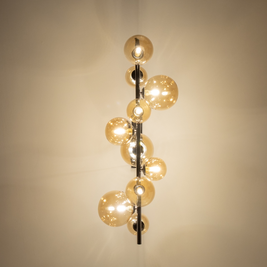 Brilagi - LED-kroonluchter aan kabel MILLA 10xG9/3W/230V zwart chroom/goud