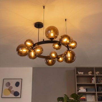 Brilagi - LED-kroonluchter aan kabel MILLA 15xG9/3W/230V bruin/rookbruin