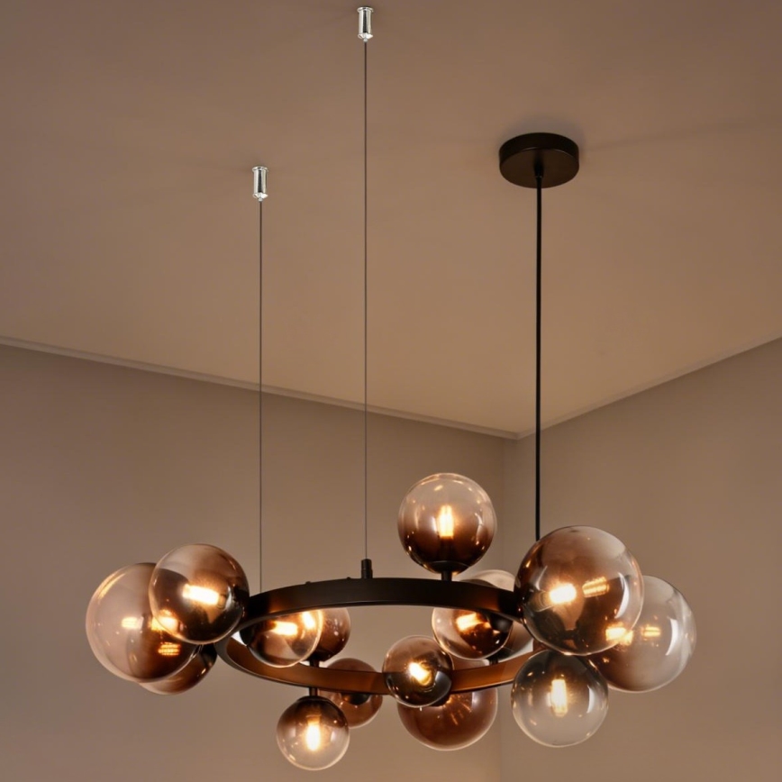 Brilagi - LED-kroonluchter aan kabel MILLA 15xG9/3W/230V bruin/rookbruin
