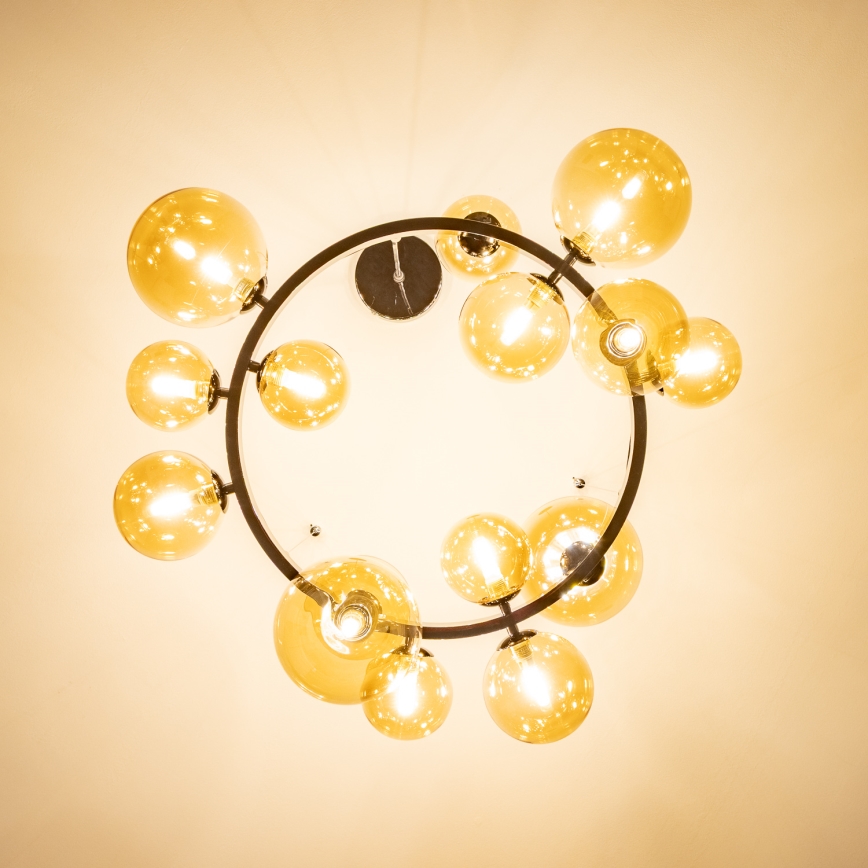 Brilagi - LED-kroonluchter aan kabel MILLA 15xG9/3W/230V zwart chroom/goud