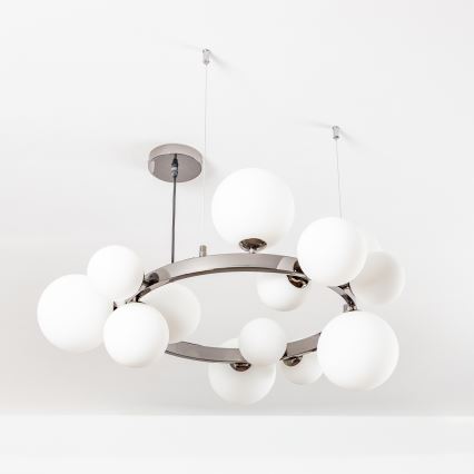 Brilagi - LED-kroonluchter aan kabel MILLA 15xG9/3W/230V zwart-chroom/wit