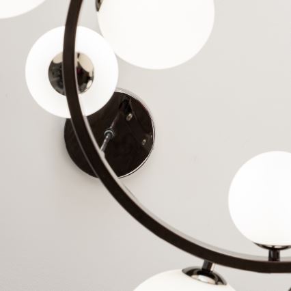 Brilagi - LED-kroonluchter aan kabel MILLA 15xG9/3W/230V zwart-chroom/wit