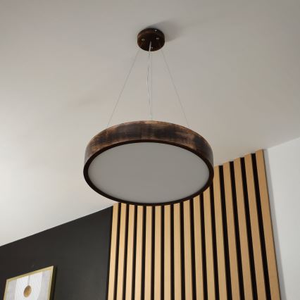 Brilagi - LED-kroonluchter met kabel CARVALHO SMOKEY 3xE27/60W/230V eiken Ø 47,5 cm