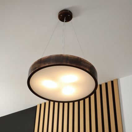 Brilagi - LED-kroonluchter met kabel CARVALHO SMOKEY 3xE27/60W/230V eiken Ø 47,5 cm