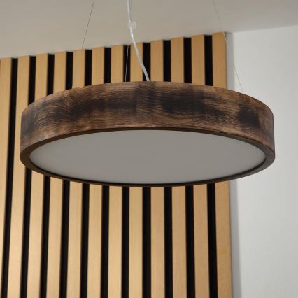 Brilagi - LED-kroonluchter met kabel CARVALHO SMOKEY 3xE27/60W/230V eiken Ø 47,5 cm