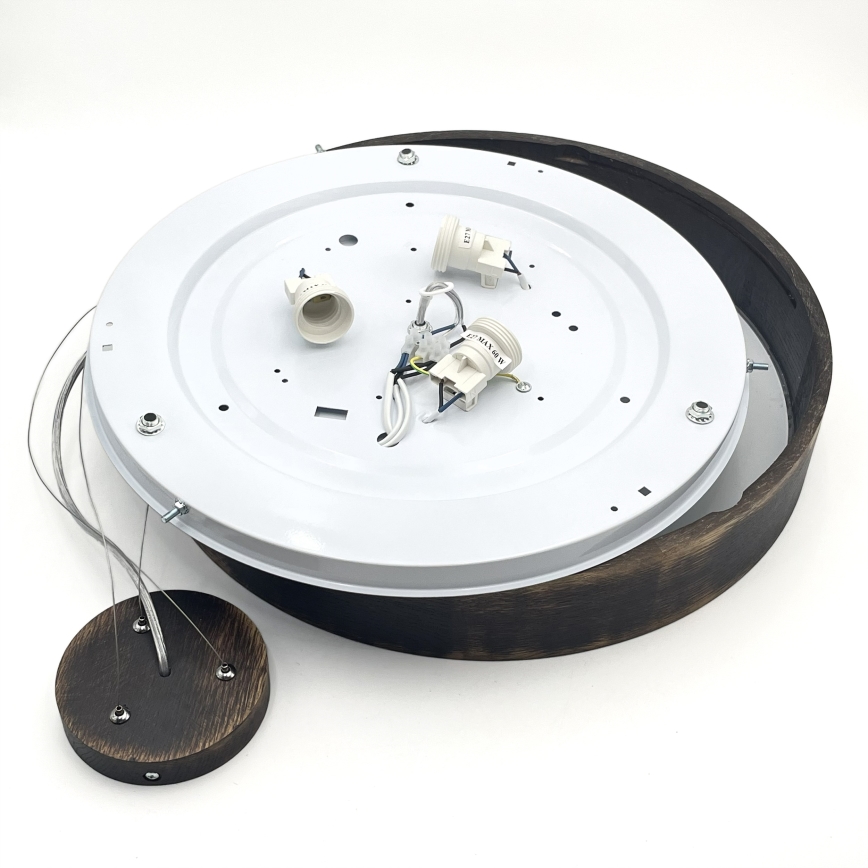 Brilagi - LED-kroonluchter met kabel CARVALHO SMOKEY 3xE27/60W/230V eiken Ø 47,5 cm