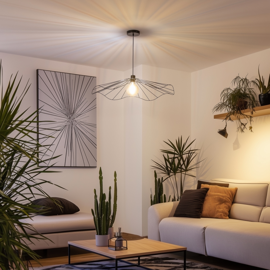 Brilagi - LED-kroonluchter met kabel CERIA WIRE 1xE27/40W/230V Ø 80 cm zwart