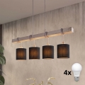 Brilagi - LED-kroonluchter met kabel NUBILA 4xE27/60W/230V grijs/zwart