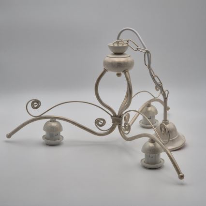 Brilagi - LED-kroonluchter met ketting ANTICO 3xE27/60W/230V 3000K witte patina