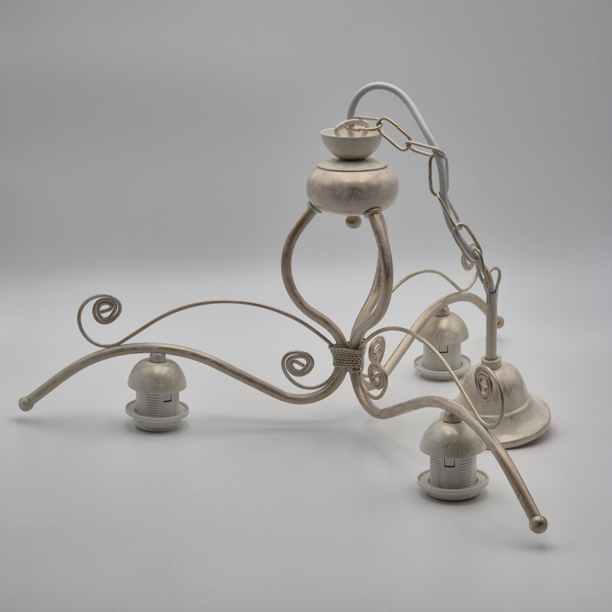 Brilagi - LED-kroonluchter met ketting ANTICO 3xE27/60W/230V 3000K witte patina