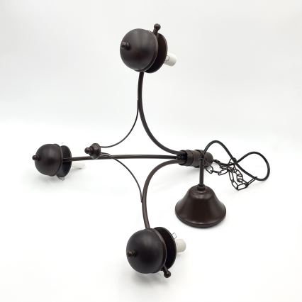 Brilagi - LED-kroonluchter met ketting COTTAGE 3xE14/40W/230V beuk/bruin/wit