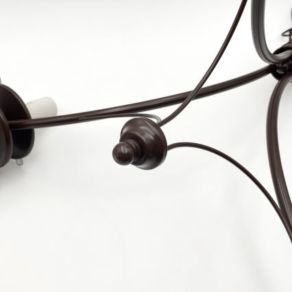Brilagi - LED-kroonluchter met ketting COTTAGE 3xE14/40W/230V beuken/bruin/rookbeige