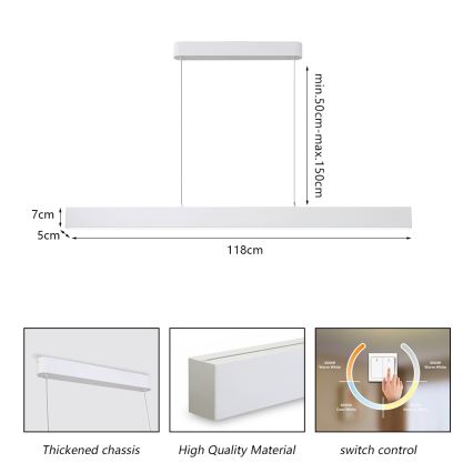 Brilagi - LED-kroonluchter aan kabel SLEEKLINE LED/40W/230V 3000/4500/6000K wit