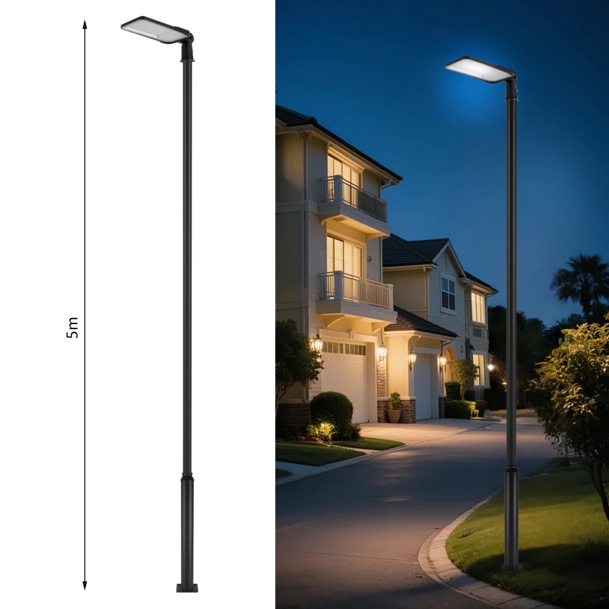 Brilagi - Lampadaire LED d'extérieur avec mât articulé de 5 m URBANLIGHT LED/200W/230V noir IP65