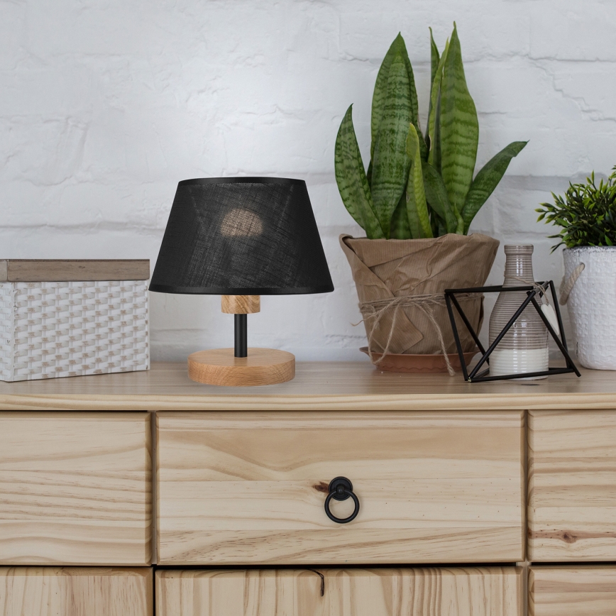Brilagi - LED Lampe de table ANTHONY 1xE27/60W/230V chêne/noir