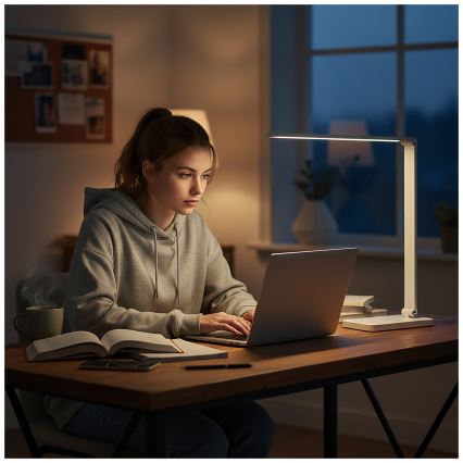 Brilagi - Lampe de bureau tactile dimmable à LED avec charge sans fil QI MODO CHARGE LED/7W/5V 3000/4000/6000K blanche