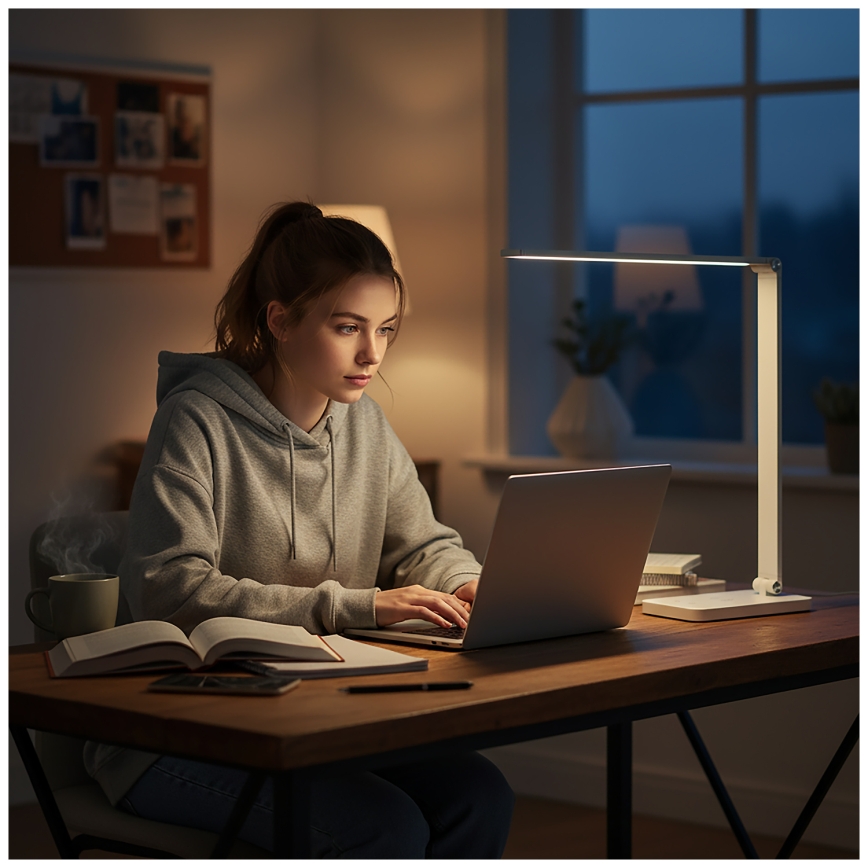 Brilagi - Lampe de bureau tactile dimmable à LED avec charge sans fil QI MODO CHARGE LED/7W/5V 3000/4000/6000K blanche