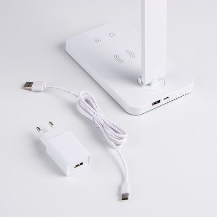 Brilagi - Lampe de bureau tactile dimmable à LED avec charge sans fil QI MODO CHARGE LED/7W/5V 3000/4000/6000K blanche