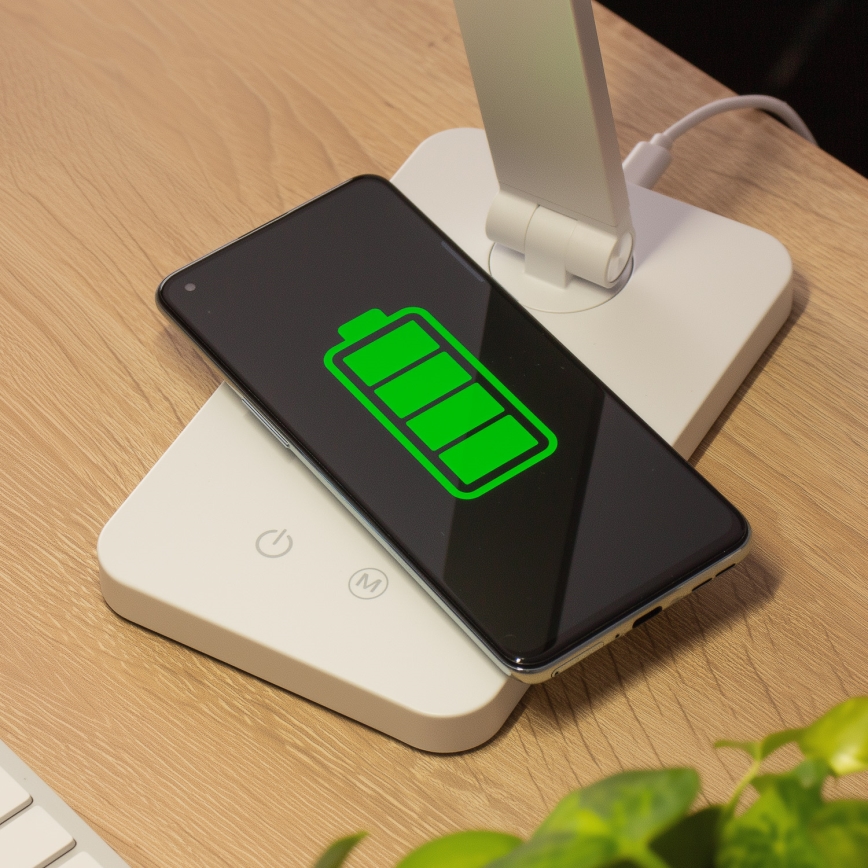 Brilagi - Lampe de bureau tactile dimmable à LED avec charge sans fil QI MODO CHARGE LED/7W/5V 3000/4000/6000K blanche