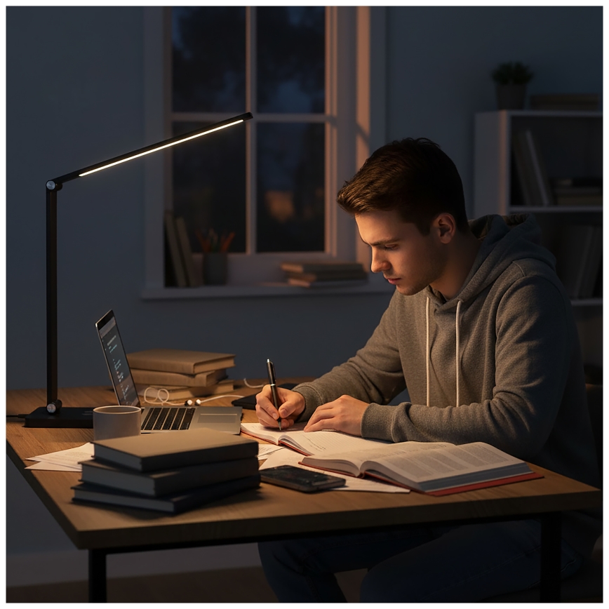 BRILAGI - Lampe de table tactile LED dimmable avec charge sans fil QI MODO CHARGE LED/7W/5V 3000/4000/6000K noire