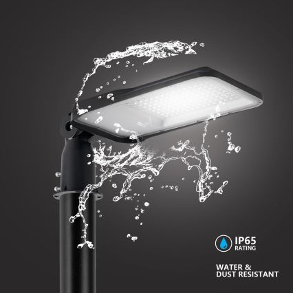 Brilagi - Lampadaire de rue LED d'extérieur avec mât de 3 m et bras articulé URBANLIGHT LED/100W/230V noir IP65