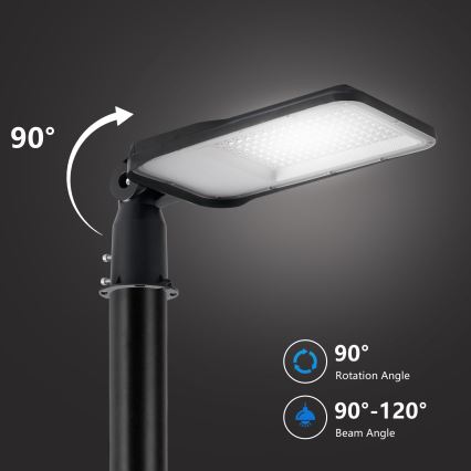 Brilagi - Lampadaire de rue LED d'extérieur avec mât de 3 m et bras articulé URBANLIGHT LED/100W/230V noir IP65