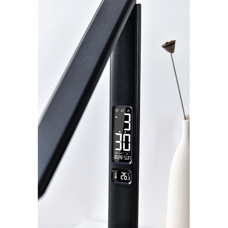 Brilagi - Lampe de table LED dimmable avec charge sans fil Qi et USB REGINA LED/8,5W/230V noire