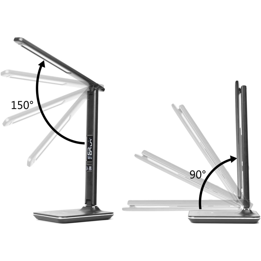Brilagi - Lampe de table LED dimmable avec charge sans fil Qi et USB REGINA LED/8,5W/230V noire