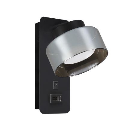 Brilagi - LED Lampe murale avec port USB AURA LUX 1xGX53/30W/230V noire/fumée