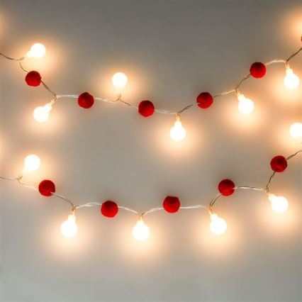 Brilagi - LED  lichtsnoer 20xLED/2xAA 1,8m warm wit
